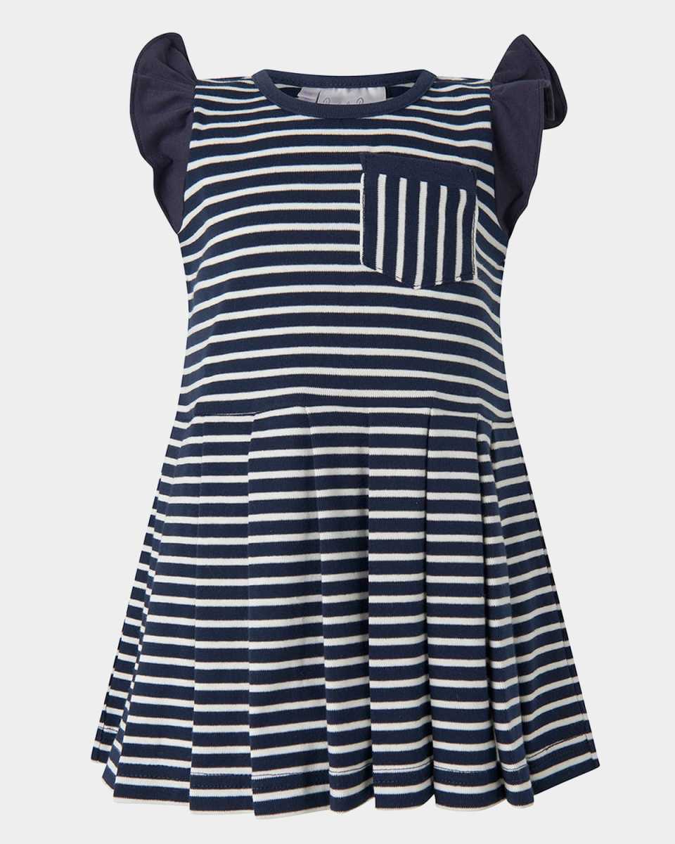 Girl's Breton Striped Tennis Dress, Size 2-